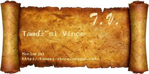 Tamási Vince névjegykártya
